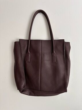 Banana Republic Genuine Leather Large Tote Bag Handbag Collection Deep Plum
